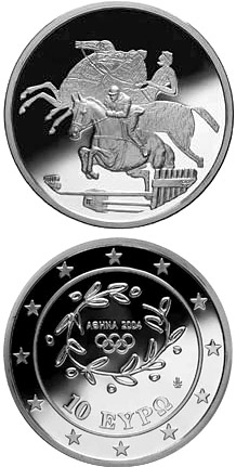 Olympische Zomerspelen Paardrijden 10 euro Griekenland 2003 Proof